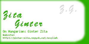 zita ginter business card